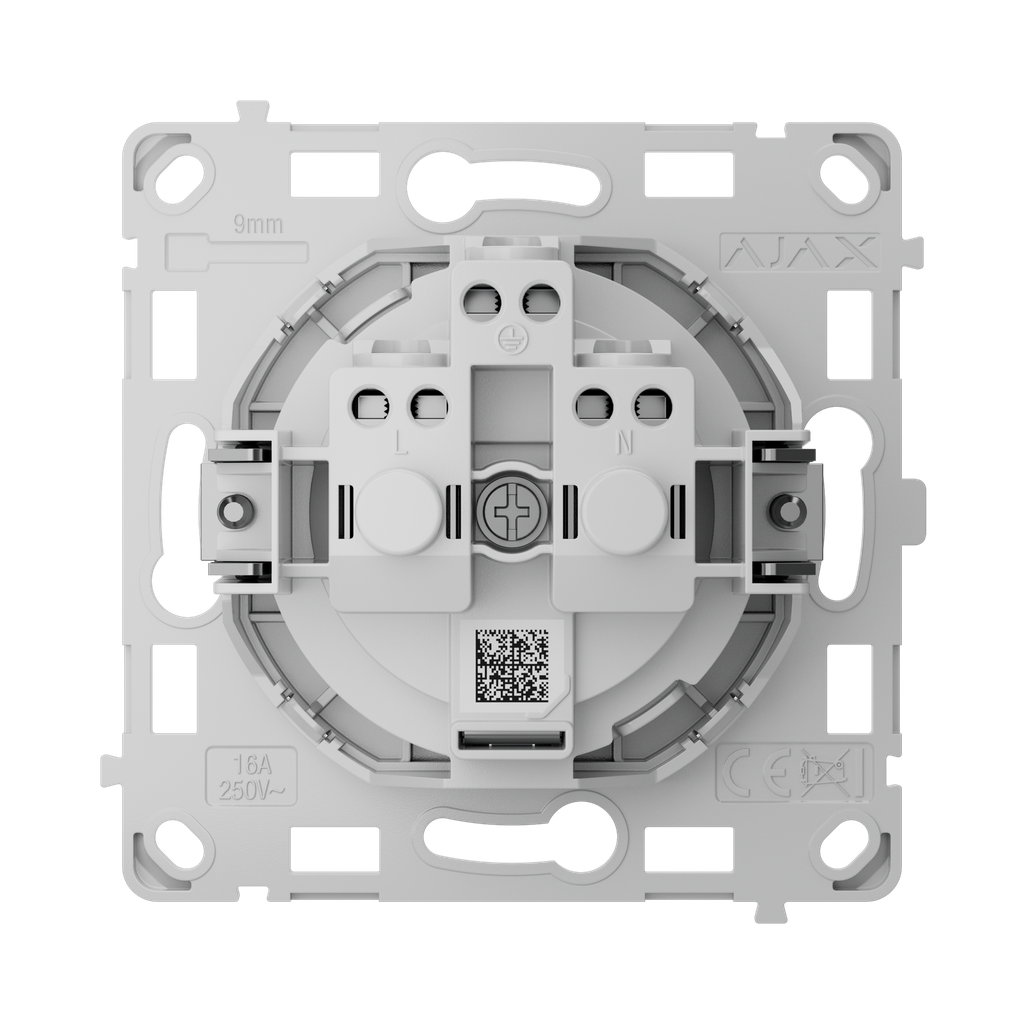 Ajax Outlet [type F] , Prise intelligente encastrée avec contrôle de la consommation d'énergie